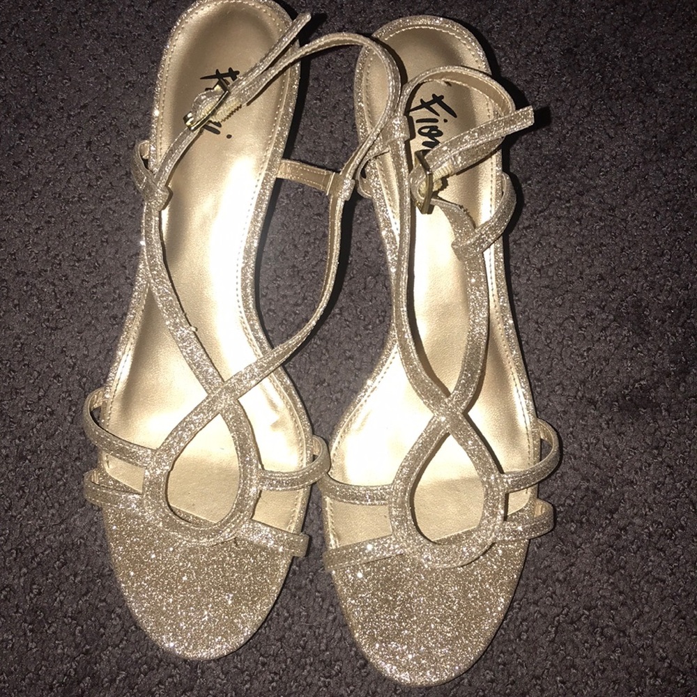 Gold sparkle Fioni heels